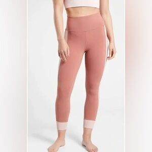 Athleta | Elation Rib Trim 7/8 Tight Leggings Palermo Pink Small Yoga Active